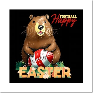 Happy easter capybara football Posters and Art